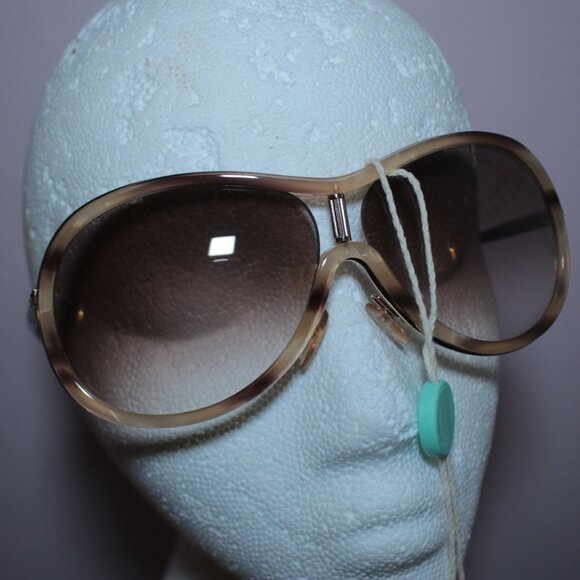 Tom Ford New EXC Sascha TF56 Oversized Tortoise Acetate Aviator Sunglasses